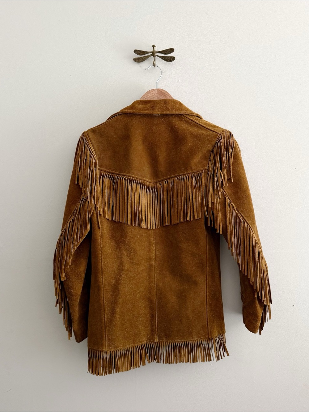 1970s Vintage Schott NYC Brown Suede Western Fringe Jacket Women’s Small - Picture 10 of 10